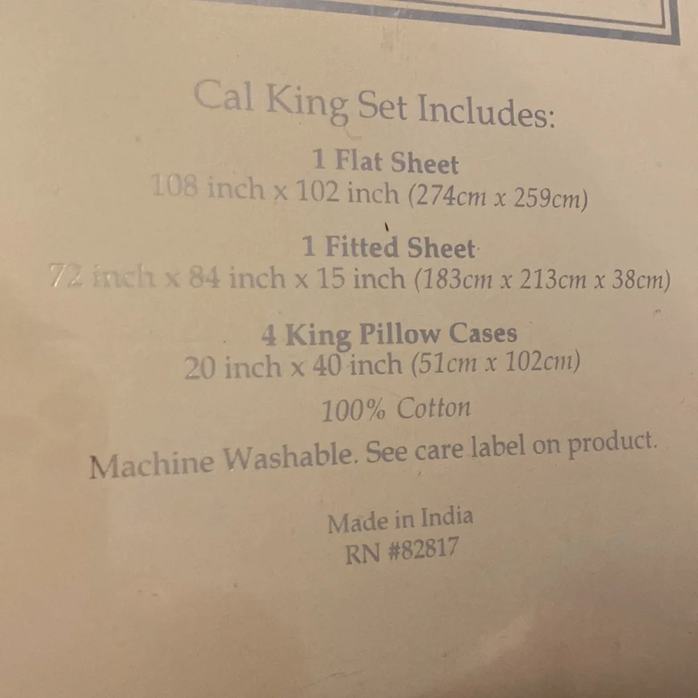 Macys 750 Thread Count Avalon Collection Cal King Sateen Sheet Set Blue NWT 6-pc - Picture 6 of 8